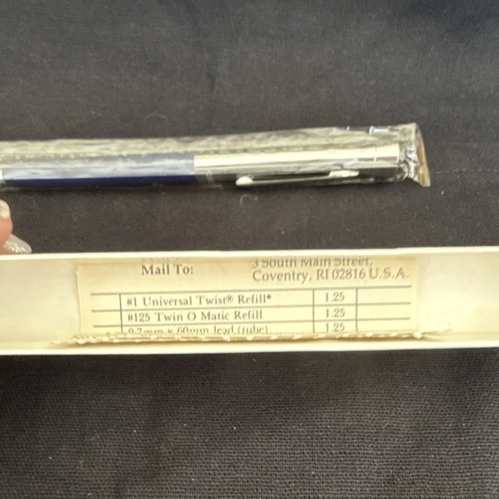 Garland Metal Ballpoint Pen Blue Ink Chrome Trim Vintage Collectible with Box